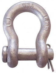 CM - 7/8" Nominal Chain Size, 7 Ton Carbon Steel Loose Anchor Shackle - 7/8" Diam, 1" Pin Diam, 3-1/8" High x 1-7/16" Wide Inside Jaw, 2-1/16" Inside Width, 2" Max Body Thickness - Industrial Tool & Supply