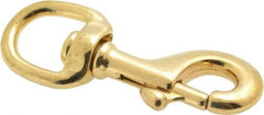 Value Collection - 3-1/8" Long Oval Swivel Eye Bolt Snap - Solid Brass with 5/16" Snap Opening - Industrial Tool & Supply