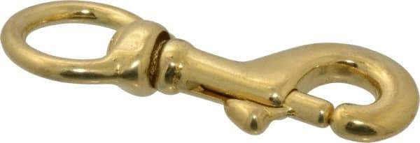 Value Collection - 3-1/8" Long Oval Swivel Eye Bolt Snap - Solid Brass with 5/16" Snap Opening - Industrial Tool & Supply