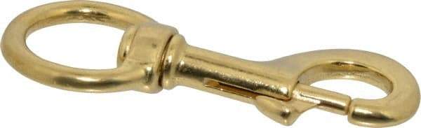 Value Collection - 4-3/4" Long Oval Swivel Eye Bolt Snap - Solid Brass with 1/2" Snap Opening - Industrial Tool & Supply