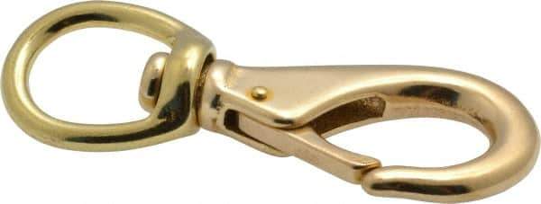 Value Collection - 3-3/4" Long Swivel Eye Boat Snap - Solid Brass with 1/2" Snap Opening - Industrial Tool & Supply