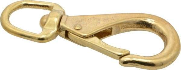 Value Collection - 4-1/2" Long Swivel Eye Boat Snap - Solid Brass with 9/16" Snap Opening - Industrial Tool & Supply