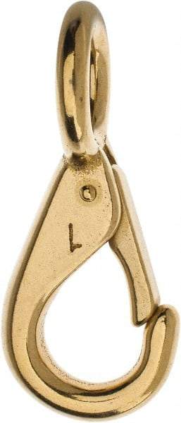 Value Collection - 3" Long Fixed Eye Boat Snap - Solid Brass with 3/8" Snap Opening - Industrial Tool & Supply