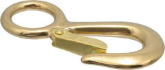 Value Collection - 4-3/4" Long Snap Hook - Solid Brass with 3/4" Snap Opening - Industrial Tool & Supply