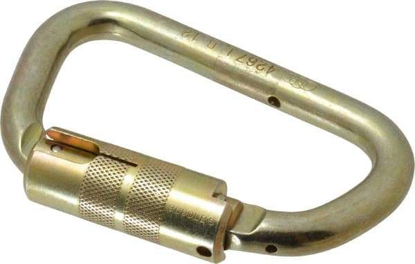 Miller - 400 Lb. Capacity Locking Carabiner - 1 Inch, Screw Lock Gate, Steel - Industrial Tool & Supply