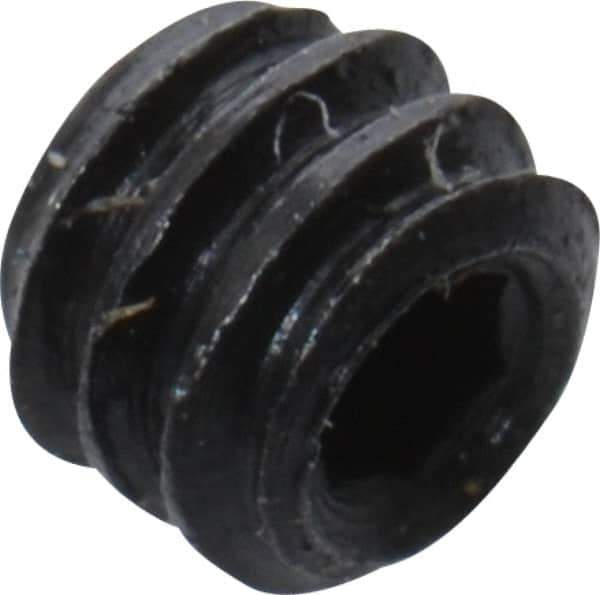 Unbrako - #2-56 UNC, 1/16" OAL, Cup Point Set Screw - Grade 8 Alloy Steel, 0.035" Key - Industrial Tool & Supply