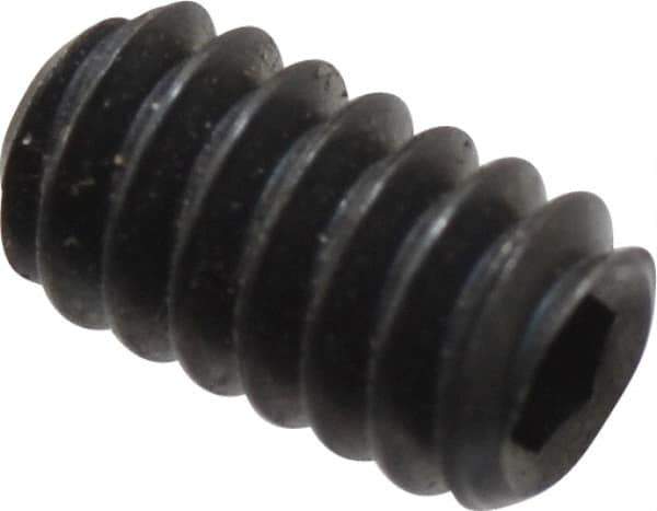 Unbrako - #6-32 UNC, 1/4" OAL, Cup Point Set Screw - Grade 8 Alloy Steel, 1/16" Key - Industrial Tool & Supply
