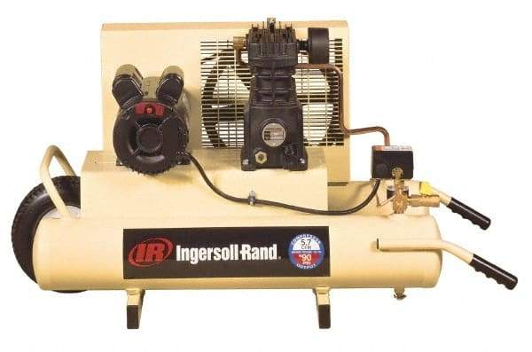 Ingersoll-Rand - 3 hp, 8 Gal Stationary Electric TWIN Screw Air Compressor - Single Phase, 135 Max psi, 11.3 CFM, 230 Volt - Industrial Tool & Supply