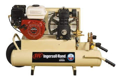 Ingersoll-Rand - 5.5 HP Stationary Gas Air Compressor - Honda Engine, Horizontal Configuration, Twin 8 Gallon, 11.8 CFM, 135 Max psi - Industrial Tool & Supply