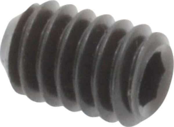Unbrako - #8-32 UNC, 1/4" OAL, Cup Point Set Screw - Grade 8 Alloy Steel, 5/64" Key - Industrial Tool & Supply