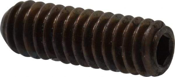 Unbrako - #8-32 UNC, 1/2" OAL, Cup Point Set Screw - Grade 8 Alloy Steel, 5/64" Key - Industrial Tool & Supply
