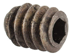 Unbrako - #10-24 UNC, 1/4" OAL, Cup Point Set Screw - Grade 8 Alloy Steel, 3/32" Key - Industrial Tool & Supply