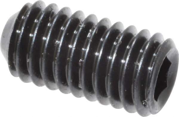 Unbrako - #10-32 UNF, 3/8" OAL, Cup Point Set Screw - Grade 8 Alloy Steel, 3/32" Key - Industrial Tool & Supply