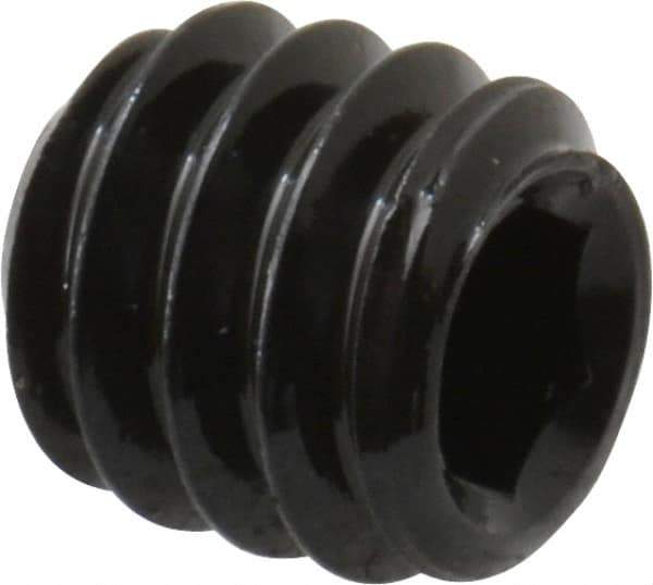 Unbrako - 1/4-20 UNC, 1/4" OAL, Cup Point Set Screw - Grade 8 Alloy Steel, 1/8" Key - Industrial Tool & Supply