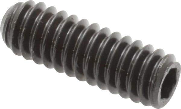 Unbrako - 1/4-20 UNC, 3/4" OAL, Cup Point Set Screw - Grade 8 Alloy Steel, 1/8" Key - Industrial Tool & Supply