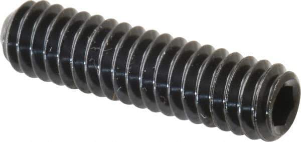 Unbrako - 1/4-20 UNC, 1" OAL, Cup Point Set Screw - Grade 8 Alloy Steel, 1/8" Key - Industrial Tool & Supply