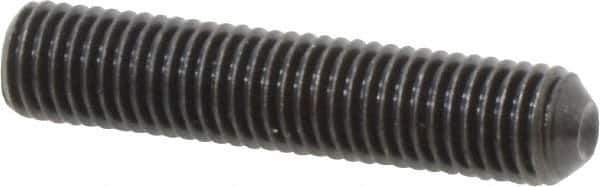 Unbrako - 1/4-28 UNF, 1-1/4" OAL, Cup Point Set Screw - Grade 8 Alloy Steel, 1/8" Key - Industrial Tool & Supply