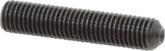 Unbrako - 1/4-28 UNF, 1-1/4" OAL, Cup Point Set Screw - Grade 8 Alloy Steel, 1/8" Key - Industrial Tool & Supply