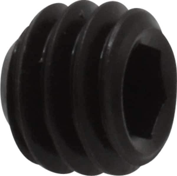 Unbrako - 5/16-18 UNC, 1/4" OAL, Cup Point Set Screw - Grade 8 Alloy Steel, 3/32" Key - Industrial Tool & Supply