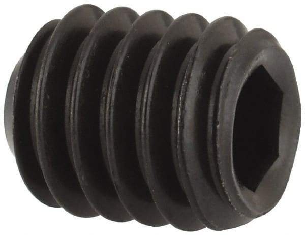 Unbrako - 5/16-18 UNC, 3/8" OAL, Cup Point Set Screw - Grade 8 Alloy Steel, 3/32" Key - Industrial Tool & Supply