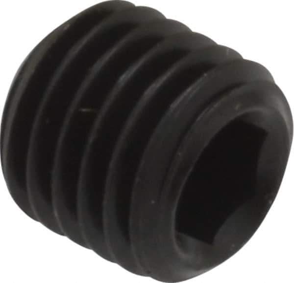 Unbrako - 5/16-24 UNF, 5/16" OAL, Cup Point Set Screw - Grade 8 Alloy Steel, 3/32" Key - Industrial Tool & Supply