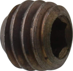 Unbrako - 3/8-16 UNC, 5/16" OAL, Cup Point Set Screw - Grade 8 Alloy Steel, 3/16" Key - Industrial Tool & Supply