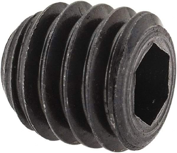 Unbrako - 3/8-16 UNC, 3/8" OAL, Cup Point Set Screw - Grade 8 Alloy Steel, 3/16" Key - Industrial Tool & Supply