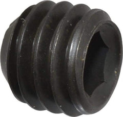 Unbrako - 7/16-14 UNC, 3/8" OAL, Cup Point Set Screw - Grade 8 Alloy Steel, 7/32" Key - Industrial Tool & Supply