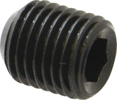 Unbrako - 7/16-20 UNF, 1/2" OAL, Cup Point Set Screw - Grade 8 Alloy Steel, 7/32" Key - Industrial Tool & Supply