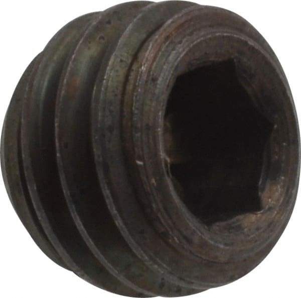 Unbrako - 1/2-13 UNC, 3/8" OAL, Cup Point Set Screw - Grade 8 Alloy Steel, 1/4" Key - Industrial Tool & Supply