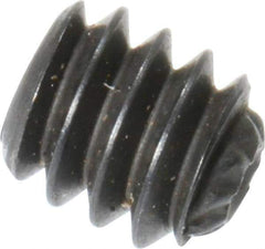 Unbrako - #4-40 UNC, 1/8" OAL, Knurled Cup Point Set Screw - Grade 8 Steel, 0.05" Key - Industrial Tool & Supply
