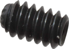 Unbrako - #4-40 UNC, 3/16" OAL, Knurled Cup Point Set Screw - Grade 8 Alloy Steel, 1/2" Key - Industrial Tool & Supply