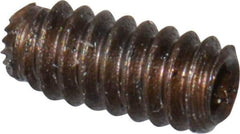 Unbrako - #4-40 UNC, 1/4" OAL, Knurled Cup Point Set Screw - Grade 8 Alloy Steel, 1/2" Key - Industrial Tool & Supply