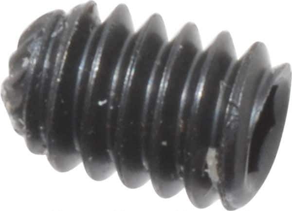 Unbrako - #5-40 UNC, 3/16" OAL, Knurled Cup Point Set Screw - Grade 8 Alloy Steel, 1/16" Key - Industrial Tool & Supply