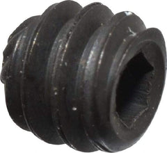 Unbrako - #6-32 UNC, 1/8" OAL, Knurled Cup Point Set Screw - Grade 8 Alloy Steel, 1/16" Key - Industrial Tool & Supply
