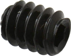 Unbrako - #6-32 UNC, 3/16" OAL, Knurled Cup Point Set Screw - Grade 8 Alloy Steel, 1/16" Key - Industrial Tool & Supply