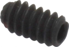 Unbrako - #6-32 UNC, 1/4" OAL, Knurled Cup Point Set Screw - Grade 8 Alloy Steel, 1/16" Key - Industrial Tool & Supply