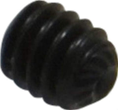 Unbrako - #8-32 UNC, 3/16" OAL, Knurled Cup Point Set Screw - Grade 8 Alloy Steel, 5/64" Key - Industrial Tool & Supply
