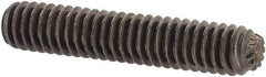 Unbrako - #8-32 UNC, 7/8" OAL, Knurled Cup Point Set Screw - Grade 8 Steel, 5/64" Key - Industrial Tool & Supply