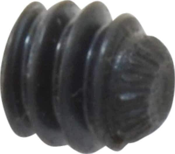 Unbrako - #10-24 UNC, 3/16" OAL, Knurled Cup Point Set Screw - Grade 8 Alloy Steel, 3/32" Key - Industrial Tool & Supply