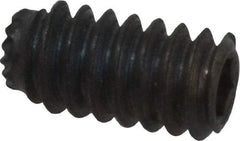 Unbrako - #10-24 UNC, 3/8" OAL, Knurled Cup Point Set Screw - Grade 8 Alloy Steel, 3/32" Key - Industrial Tool & Supply