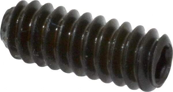 Unbrako - #10-24 UNC, 1/2" OAL, Knurled Cup Point Set Screw - Grade 8 Alloy Steel, 3/32" Key - Industrial Tool & Supply