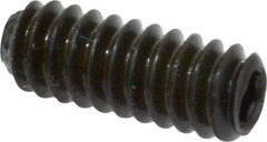 Unbrako - #10-24 UNC, 1/2" OAL, Knurled Cup Point Set Screw - Grade 8 Alloy Steel, 3/32" Key - Industrial Tool & Supply