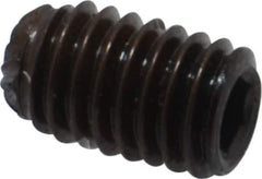 Unbrako - #10-32 UNF, 5/16" OAL, Knurled Cup Point Set Screw - Grade 8 Alloy Steel, 3/32" Key - Industrial Tool & Supply
