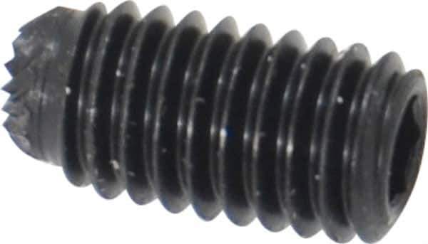 Unbrako - #10-32 UNF, 3/8" OAL, Knurled Cup Point Set Screw - Grade 8 Alloy Steel, 3/32" Key - Industrial Tool & Supply