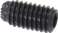 Unbrako - #10-32 UNF, 3/8" OAL, Knurled Cup Point Set Screw - Grade 8 Alloy Steel, 3/32" Key - Industrial Tool & Supply