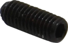 Unbrako - #10-32 UNF, 1/2" OAL, Knurled Cup Point Set Screw - Grade 8 Alloy Steel, 3/32" Key - Industrial Tool & Supply