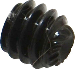 Unbrako - 1/4-20 UNC, 1/4" OAL, Knurled Cup Point Set Screw - Grade 8 Alloy Steel, 1/8" Key - Industrial Tool & Supply