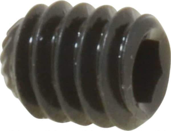 Unbrako - 1/4-20 UNC, 5/16" OAL, Knurled Cup Point Set Screw - Grade 8 Alloy Steel, 1/8" Key - Industrial Tool & Supply
