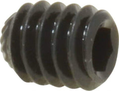 Unbrako - 1/4-20 UNC, 5/16" OAL, Knurled Cup Point Set Screw - Grade 8 Alloy Steel, 1/8" Key - Industrial Tool & Supply